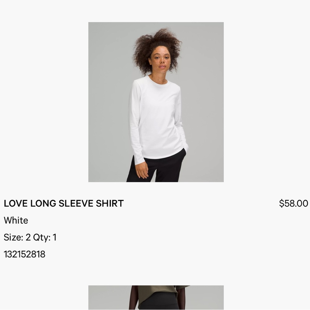 Lululemon Love Long Sleeve Shirt